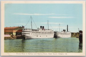 Owen Sound Ontario Cruise Ships Skating Arena ON PECO Postcard H68