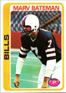 1978 Topps Football Card Marv Bateman Buffalo Bills sk7068