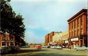 Vtg Owatonna Minnesota MN Broadway Street View Downtown Old Cars 1950s Postcard