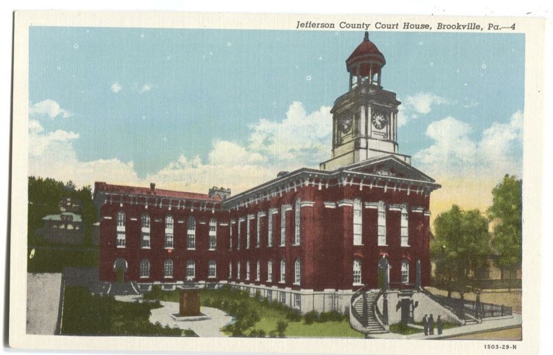 Postcard County Court House Brookville PA