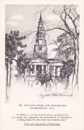 South Carolina Charleston Sainte Philips From The Graveyard Artvue