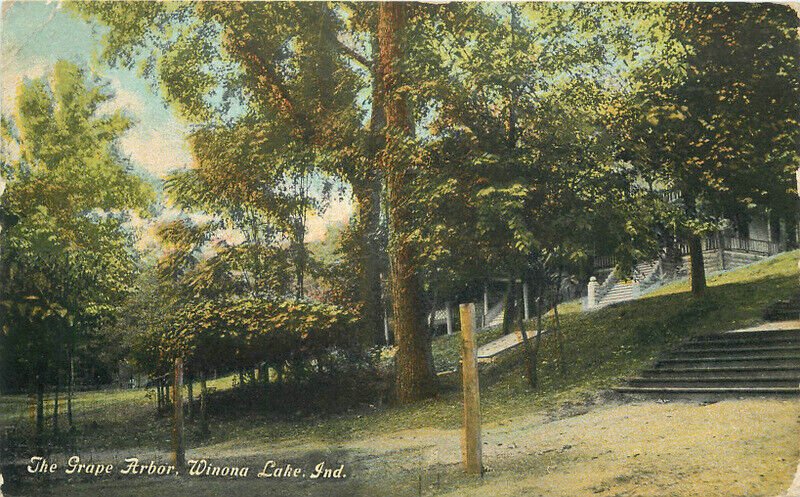 Michigan Winna Lake Grape Arbor roadside Deventer Postcard 22-10737