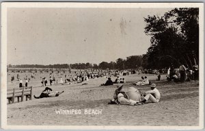 Winnipeg Beach Manitoba 1919 Buy War Savings Stamps Slogan RPPC Postcard H82