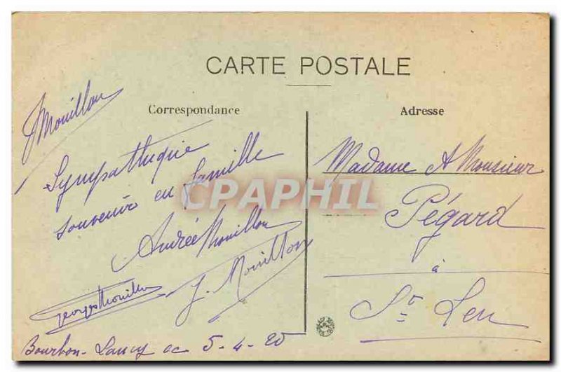 Old Postcard Bourbon Lancy Old City Walls