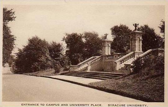 New York Syracuse University Entrance to Campus And University Place Artvue