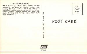 Burns Oregon Silver Spur Motel Street View Vintage Postcard K50482