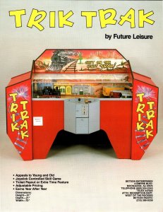 Trik Trak Train Railroad Amusement Arcade Game Flyer Promo Vintage Artwork Promo