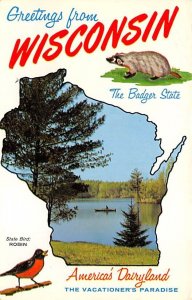 America's Dairyland Badger State - Greetings from, Wisconsin WI  