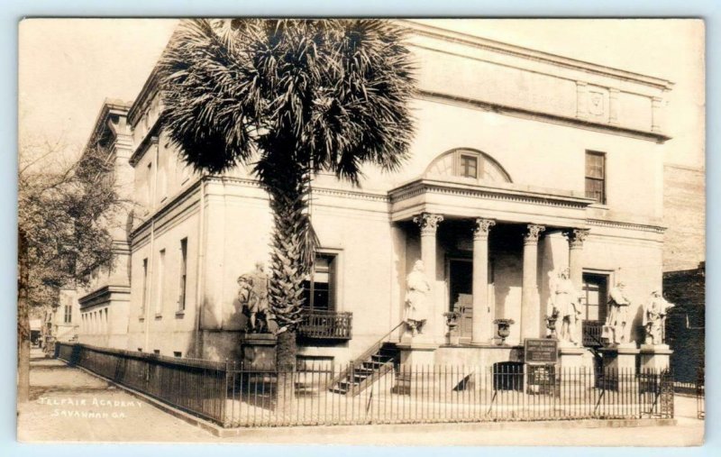 RPPC SAVANNAH, Georgia GA ~ TELFAIR ACADEMY 1930s-40s Foltz Postcard