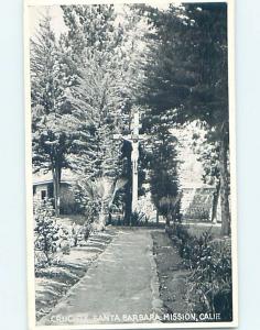 Unused 1940's CRUCIFIX AT MISSION Santa Barbara California CA hn4156@