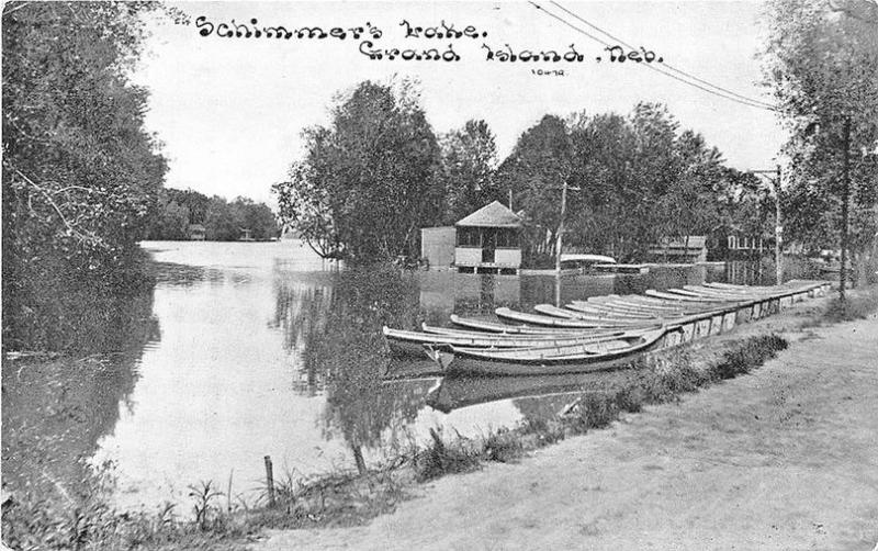 Grand Island NE Schimmer's Lake Boats C. U. Williams Publisher Postcard