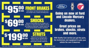 Vintage 1998 Ford Lincoln Mercury Summer Savings Postcard Auto Promo