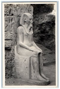 c1920s Luxor Temple Merenptha Statue Son Of Rameses II Egypt RPPC Postcard