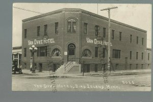 Bird Island MINNESOTA RP c1920 VAN DYKE HOTEL Main Street nr Olivia Hector