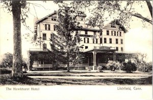 Litchfield, CT Connecticut  HAWKHURST HOTEL  ca1910's B&W Advertising Postcard