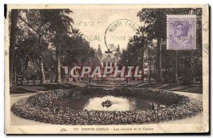 Old Postcard Monte Carlo Casino Gardens And