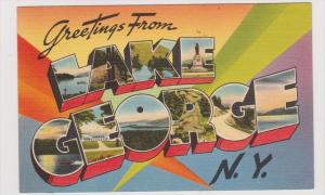 LP34  LARGE letter, Lake George, New York, NY, postcard, 