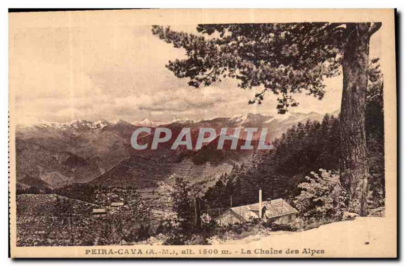 Old Postcard Peira Cava A M Chaine des Alpes