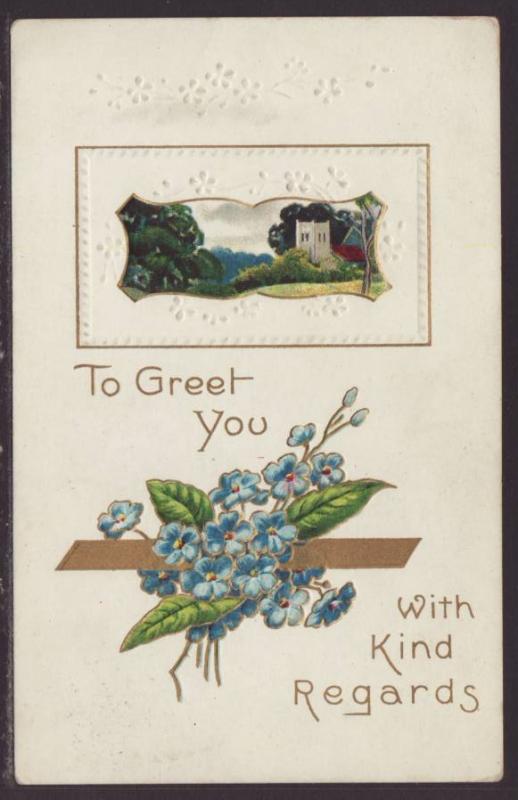 To Greet You With Kind Regards,Flowers Postcard 