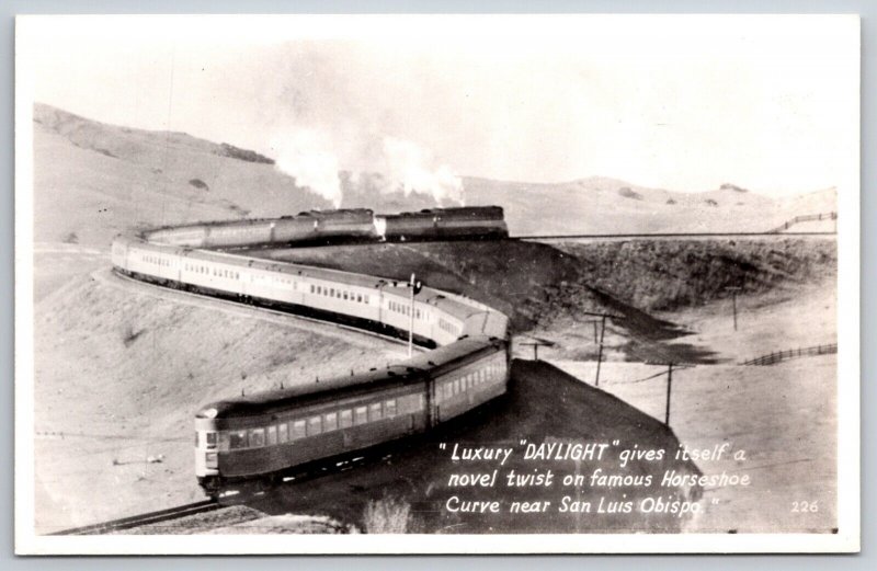 RPPC Southern Pacific Railroad Daylight Train San Luis Obispo CA Postcard C16
