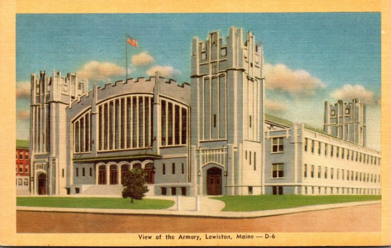 Maine Lewiston View Of The Armory Dexter Press