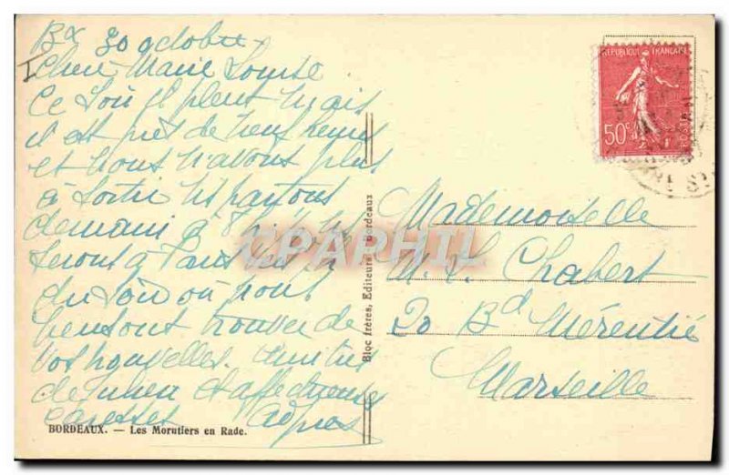 Postcard Old Boat Bordeaux cod fishermen stranded