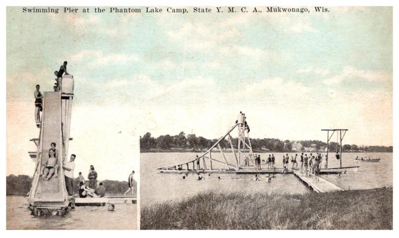 Wisconsin Mukwonago , YMCA Phantom Lake Camp , Swimming Pier