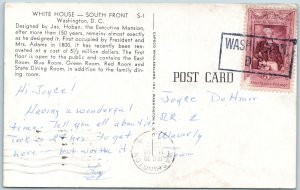 c1950s Washington DC White House South Front Fountains Capitol East Wing Chrome