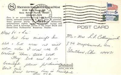 Sheraton Makes It Happen FLORIDA Map Comic Boca Raton 1973 Vintage Postcard