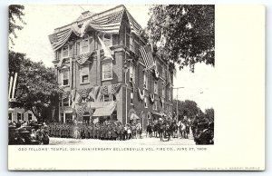 1908 SELLERSVILLE PA VOL FIRE CO. ODD FELLOWS TEMPLE 20th ANNIV POSTCARD P3951