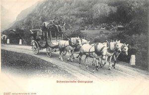 SCHWEIZERISCHE GEBIRGSPOST SWITZERLAND HORSES MAIL DELIVERY POSTCARD (c. 1900)
