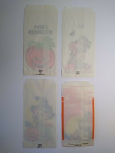 Halloween Candy Trick Or Treat Loot Bags Cute Scarecrows Witch Black Cat Lot 4