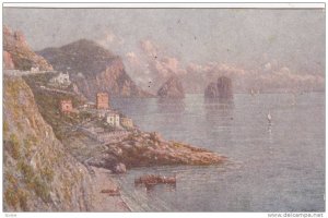 Capri , Italy, 1900-1910s : l faraglioni e la piccola marina