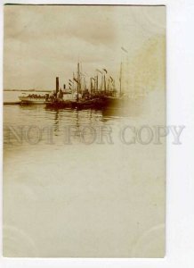 3021316 Russia Volga Barges Vintage real photo PC