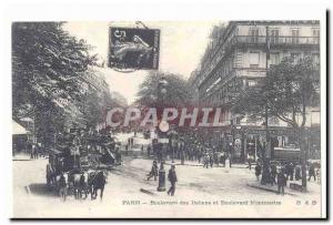 Paris Postcards Old Italians Boulevard and Boulevard Montmartre (reproduction)