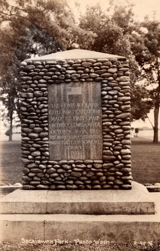 Washington Pasco Sacajawea Park Lewis and Clark Monument Real Photo