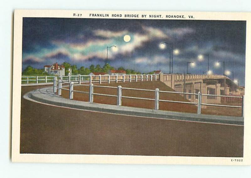 Vintage Postcards R-27 Franklin Rd Bridge  Bridge Roanoke  Virginia # 1787