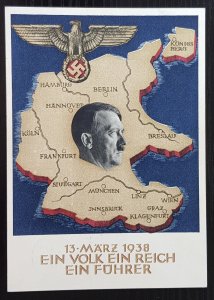 GERMANY THIRD 3RD REICH ORIGINAL PROPAGANDA CARD AUSTRIA ANSCHLUSS