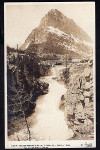 Montana GLACIER NAT'L PARK McDermott Falls Grinnell Mountain RPPC - AZO Hileman