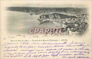 'Old Postcard Nice''s Bay of Angels View from Route Villefranche (map 1900)'