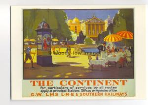 ad2927 - GWR LMS LNER SR - Continent, With European Street Scene   - Postcard