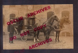 Brookville INDIANA RPPC 1911 WATKINS DELIVERY WAGON Remedies STOCK & POULTRY IN