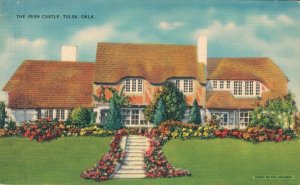 USA The Irish Castle Tulsa Oklahoma Linen Postcard 03.55