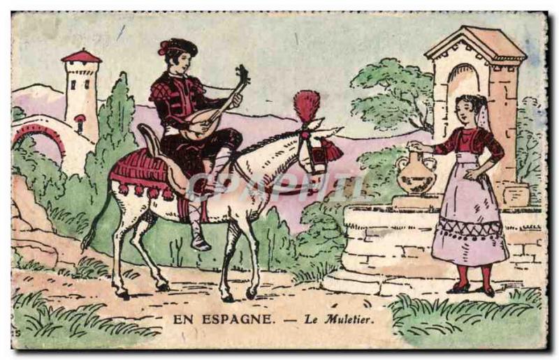 Old Postcard Spain Spain Espana The mule Donkey Donkey