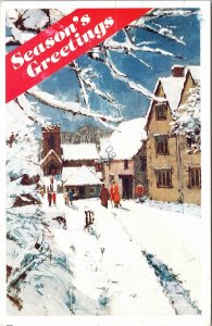 VINTAGE CONTINENTAL SIZE POSTCARD SEASON'S GREETINGS FROM READER'S DIGEST