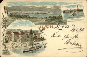 Gruss Aus Lindau Germany 1898 Used Postcard