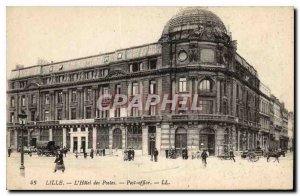 Postcard Old Lille hotel Post Office Post