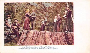 Dancing on Stump of Tree Washington, USA Unused 