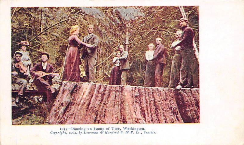 Dancing on Stump of Tree Washington, USA Unused 