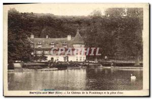 Old Postcard Berville Sea The castle of pommeraye and water room